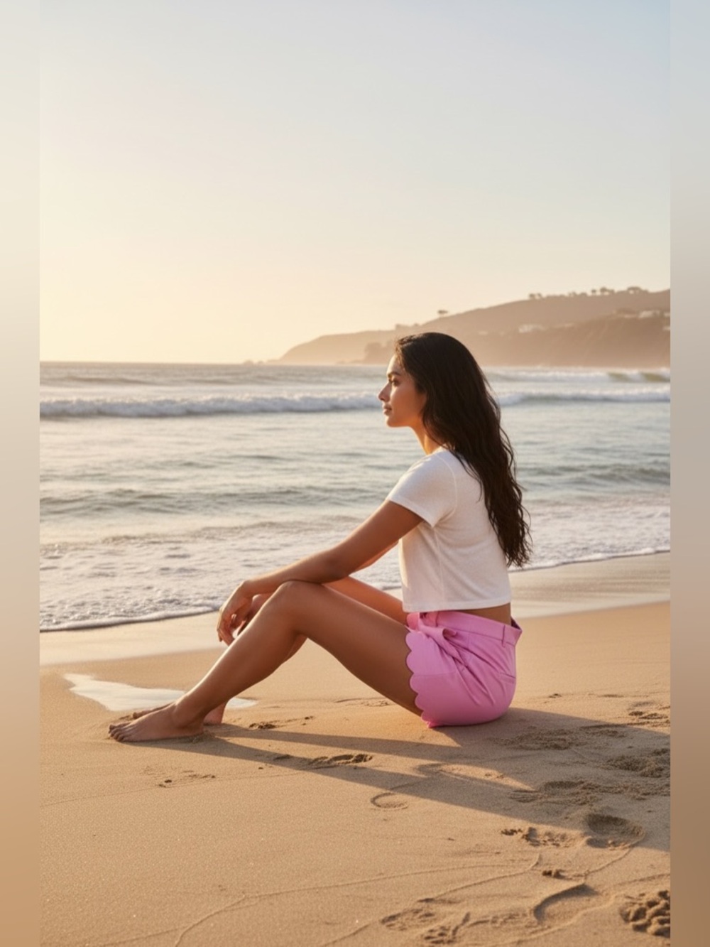 J. Crew Light Pink Scalloped Hem High-Waist Shorts - Picture 8 of 8